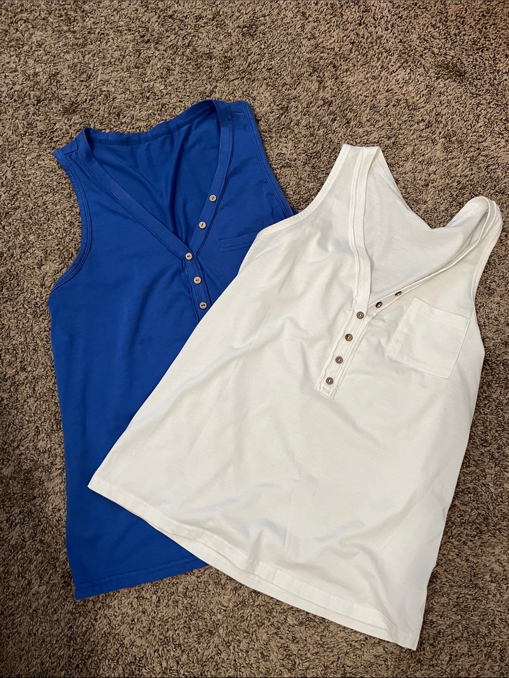 ☀️ SHEIN White Knit Top and Blue Knit Top